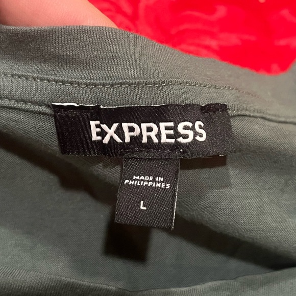 Beautiful green puff long sleeve Express shirt. - Picture 3 of 5